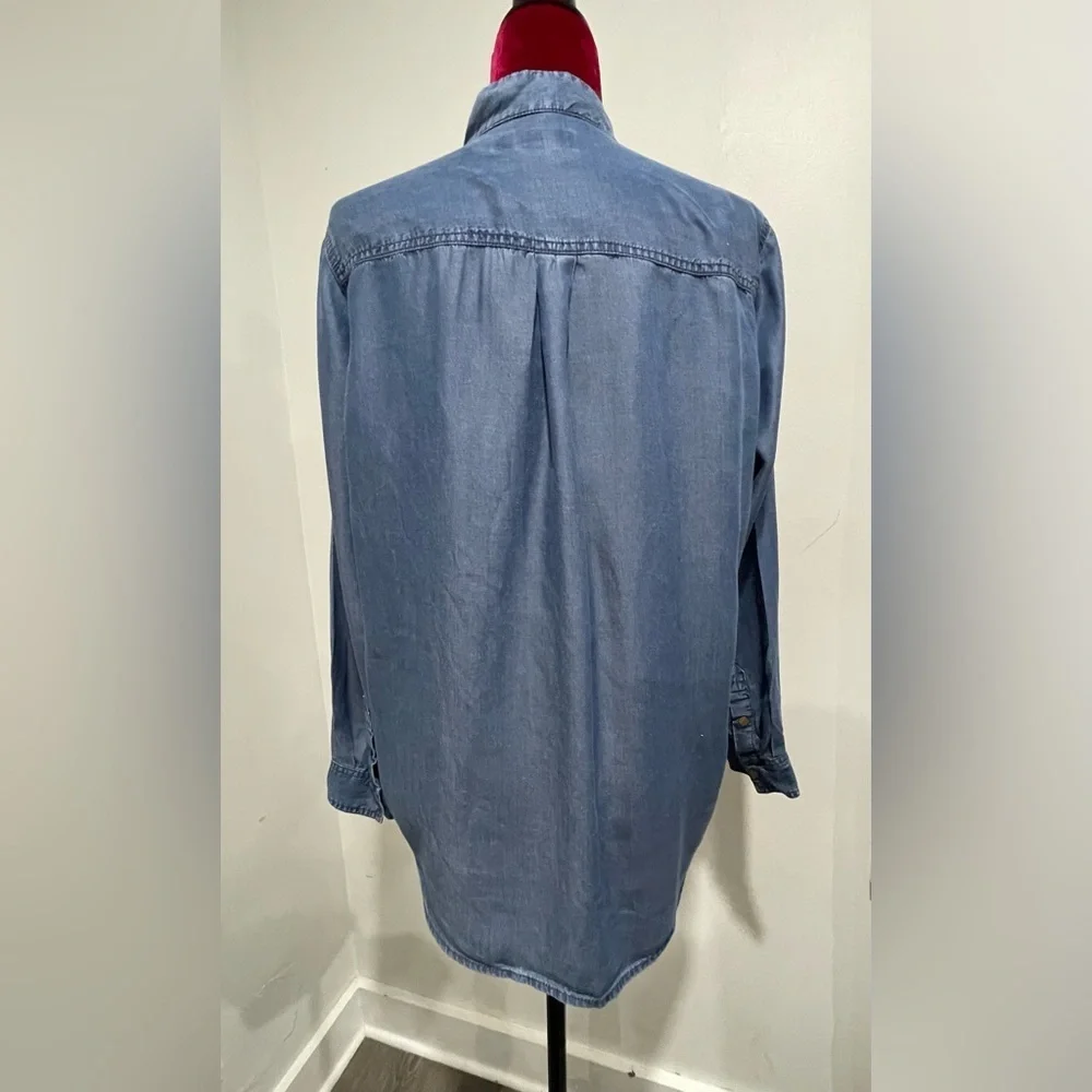 Michael Kors Blue Button Down Shirt with Bow